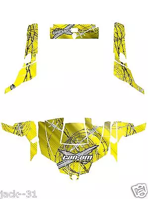 NG VINYL WRAP QUAD CanAm Can Am Commander 800r 800xt 1000 BARBED WIRE YELLOW  • $189.02
