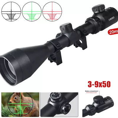 Hunting 3-9x50 EG Red/Green Illuminated Crossbow Scope Rangefinder Reticle+Mount • $36.99