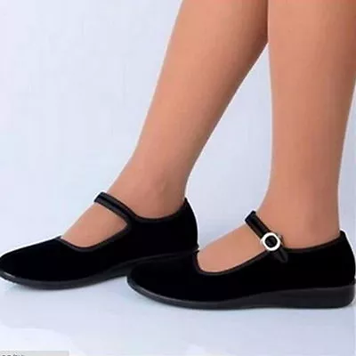 £20.27 • Buy Womens Retro Chinese Old Beijing Shoes Mary Jane Ankle Strap Velvet Flat Pumps