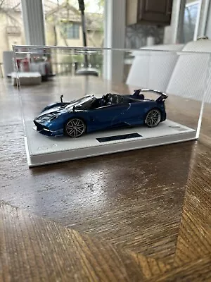 1/18 BBR Huayra BC Roadster Blue On Blue Carbon #1 Of 3 On White Leather Base • $685