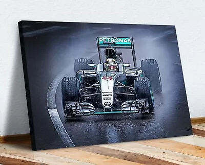 Lewis Hamilton Canvas Wall Art Artwork Print Mercedes Formula 1 • £37.99