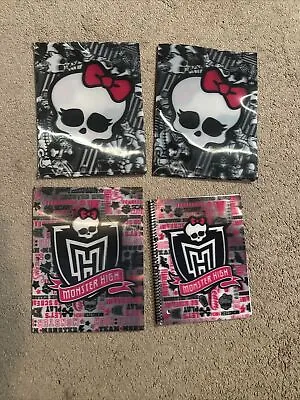 3 Monster High Folders 2 Pocket Holograpic School Portfolio Folders + 1 Notebook • $3.99