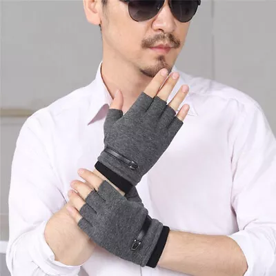 Half Finger Cycling Gloves Bus Driving Wheelchair Fingerless Bike Mittens BB • $8.35