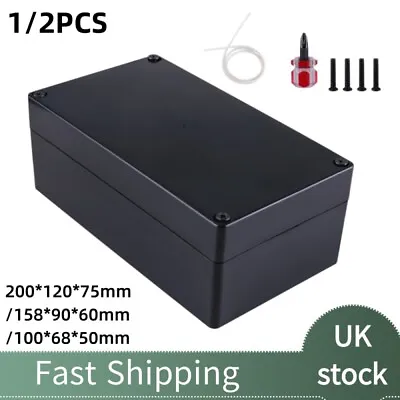 ABS Plastic Electronic Junction Enclosure Box IP65 Waterproof 100 / 158 / 200mm • £10.59