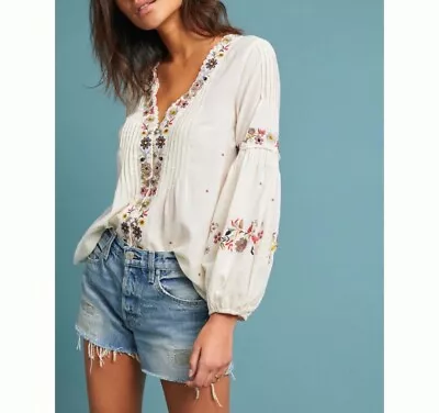 Anthropologie Vanessa Virginia Small Carthage Peasant Blouse EUC • $18.99