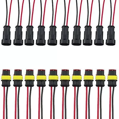 10 Kit 2 Pin Way Sealed Waterproof Electrical Wire Cable Connector Plug Terminal • $13.34