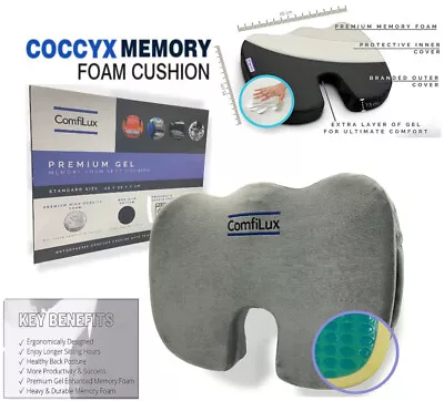 Coccyx Seat Memory Foam Cushion For Back PainTailboneSciatica Car Office Chair • $107.79