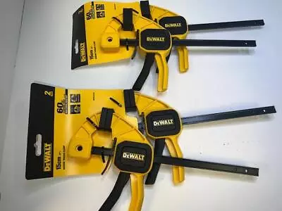 $45 • Buy 4 NEW DeWalt 6  Medium Trigger Woodworking Bar Clamps 140lbs Clamping Force