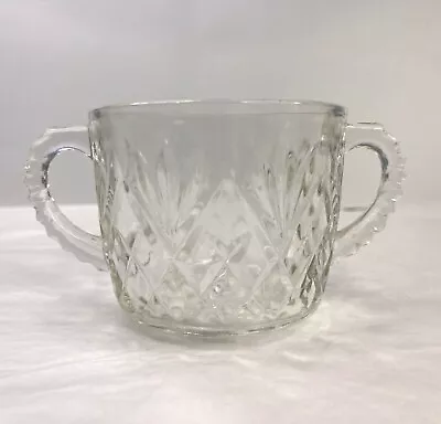 Anchor Hocking Wexford Hexagon Cut Glass Sugar Bowl NO LID • $5.91