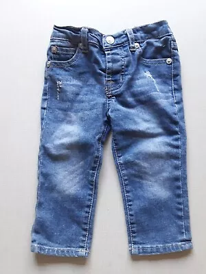 7 For All Mankind Baby Unisex Sz 12 Months Denim Jeans Medium Wash Stretch • $9.95