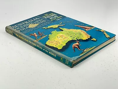 Vintage 1960 Golden Book Picture Atlas Australia Oceania Book 6 Hardcover Book • $8.74