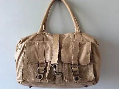 H&M Real Leather Ladies Beige Tan Snakeskin Tote Handbag • £20