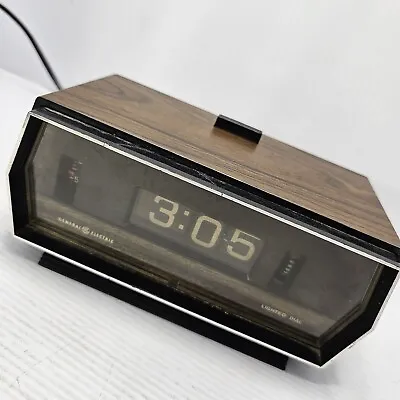 Vintage Rotating Flip Clock GE 8141-4 General Electric Clock & Alarm - Works • $18.75