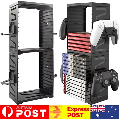 $34.39 • Buy 24 Games Disc Storage Tower Holder Controller Bracket For PS5/PS4/Switch AU