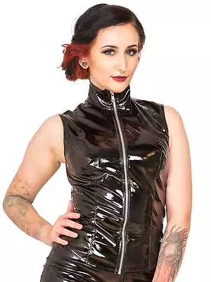 Honour Sleeveless Black Mistress PVC Top • £42.99