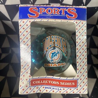 Miami Dolphins NFL Glass Christmas Ball Ornament Sports Collector Series Vintage • $9