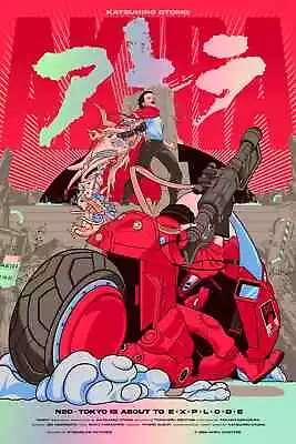 Akira Katsuhiro Otomo Anime Bike Movie Rainbow Foil Poster Print Art 24x36 Mondo • $127.99