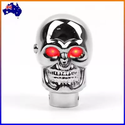 Universal Gear Shift Knob Manual Lever Stick Chrome Skull Red Eyes LED Lights • $26.99