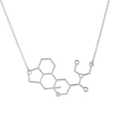 LSD Chemistry Structure Molecule Statement Silver Necklace • $15.99