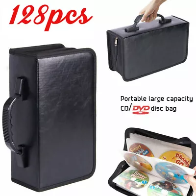 128 CD/DVD Storage Wallet Car Disc Holder Carry Case Sleeve Bag Pocket Protector • £8.99