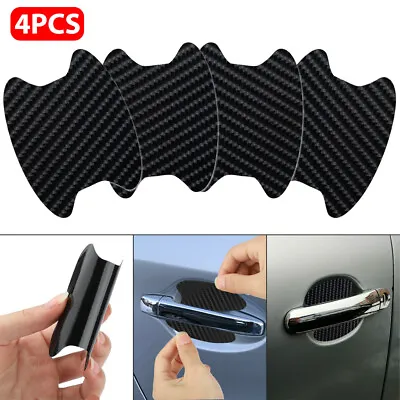 4x Carbon Fiber Car Door Handle Protector Film Anti-Scratch Stickers Accessories • $5.89