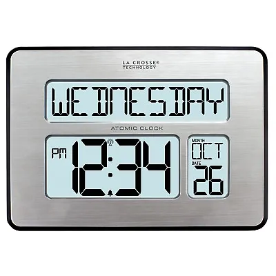 C86279 La Crosse Technology 2  Numbers Atomic Wall Clock Backlight - Open Box • $29.95