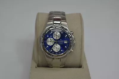 Visage Stainless Steel Blue Dial Chronograph Watch • $109.99