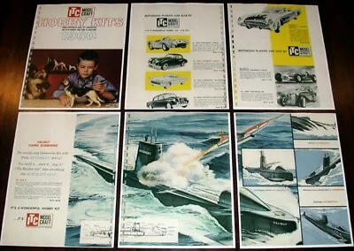 Vintage 1960 IDEAL ITC MODEL CRAFT HOBBY KITS Dealer CATALOG Pages Cars Boats + • $25.95