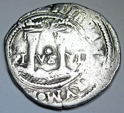 1500's Charles & Joanna Mexico Silver 1 Reales Antique Colonial Pirate Cob Coin • $229.95