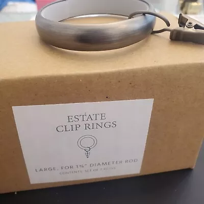 Restoration Hardware Estate Clip Rings  Anti Nickel Large  1-3/4  Diameter Rod • $19.99