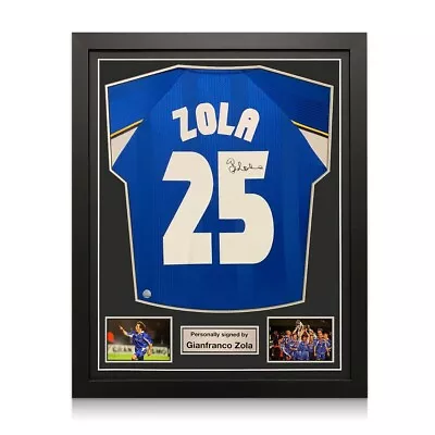£264.99 • Buy Gianfranco Zola Signed Chelsea 1998 European Cup Football Shirt. Standard Frame