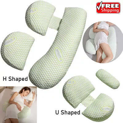$29.68 • Buy Pregnancy Pillows For Sleeping U/H Shape Maternity Pillow Body & Back Support