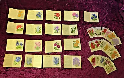 Kensitas Silk Flower Cigarette Cards 17 Medium Complete AND 17 Medium Silks Only • £39