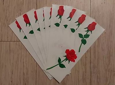 Antique Old Vintage 1990 Mrs. Grossman's LARGE ROSEBUD ROSES Stickers Sheets • $4.50