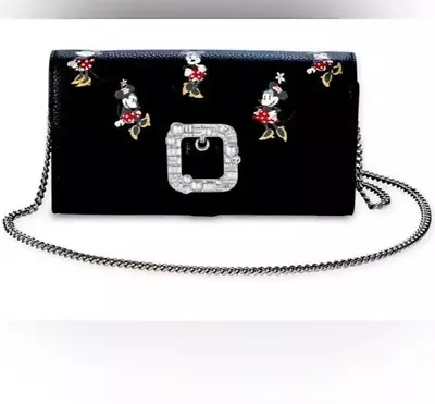 Kate Spade X Disney K9760 Black Leather Minnie Mouse Wallet Crossbody Handbag • $290.63
