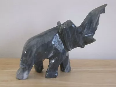 Carved Marble Stone Elephant With Trunk Raised • $12.90