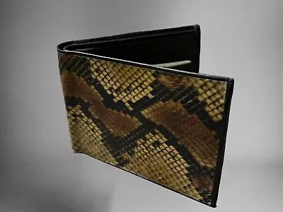 Snake Printed Leather Cowboy Wallet Billetera De Piel Fina Impresa Con Vibora • $21.99