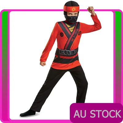 Kids Lego Ninjago Red Kai Costume Boys Child Legacy Ninja Book Week Jumpsuit • $35.14