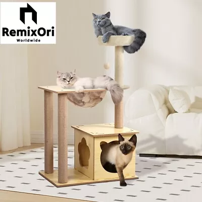Cat Tree Tower For Indoor Cats Cat Tower W/ Cat Condo Transparent Cat Hammock • $55.19