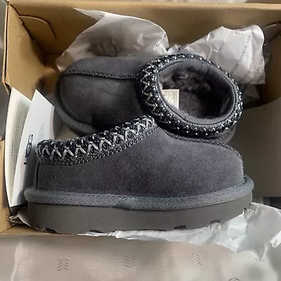 UGG Toddler's TASMAN 1019066T Suede Dark Gray Size 6 Comfy • $60