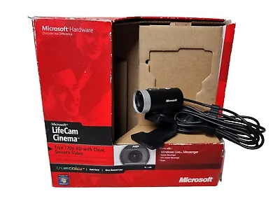 Microsoft LifeCam Cinema 720p HD Webcam - Black Tested And Working • $14