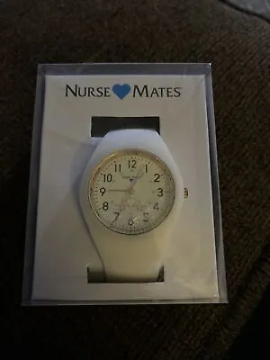 Nurse Mates Watch Medical White Silicone Uni-Watch With Military Time New In Box • $15