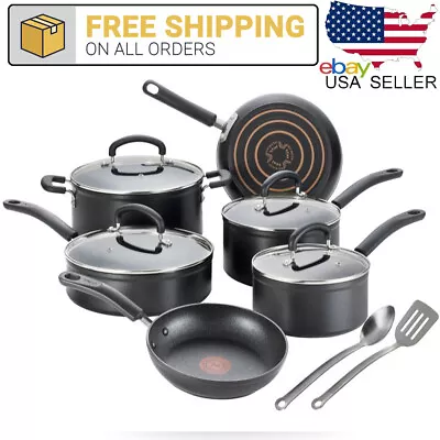 T-fal 12pc Titanium Cookware Set Durable Forged Non Stick Dishwasher Oven Safe • $101.99