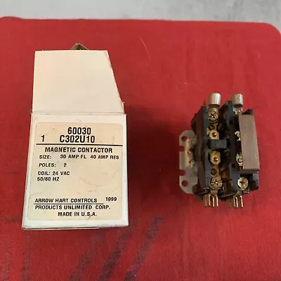 NEW Arrow-Hart C302U10 Magnetic Contactor 30/40AMP 2P 24V 50/60Hz • $30