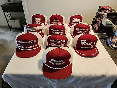 Vintage Lot Of Winston Cup Series NASCAR Racing Red Trucker Snapback Hat USA New • $400