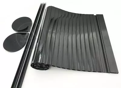 BLACK TAMBOUR ROLLER DOOR 650 X 500MM FOR CARAVANS CAMPERVANS AND MOTORHOMES • £63.95