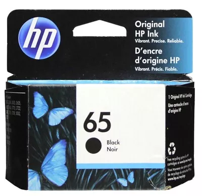 HP #65 Black Ink Cartridge 65 N9K02AN NEW GENUINE • $14.99