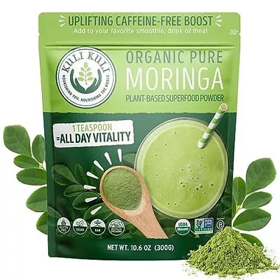 Moringa Oleifera Organic Leaf Powder & Green Smoothie 100% Pure USDA Certifi... • $24.25