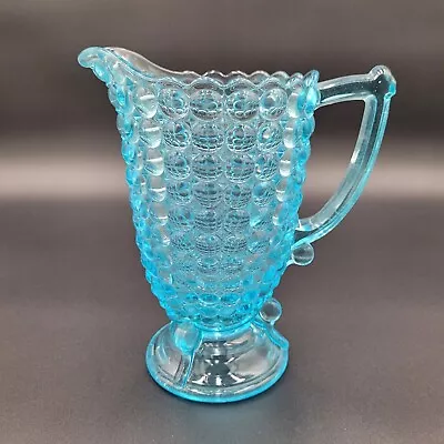 EAPG Thousand Eye Blue Glass Pitcher 1880s Made By Adams & Co. USA • $59.97