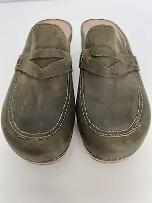 New Dansko Womens Bel Mule Oiled Clog Green Size 40 US 9.5-10 • $74.95